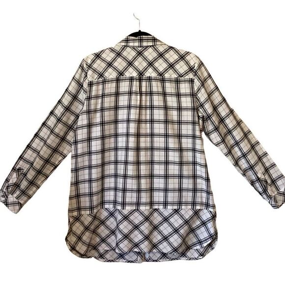 J. Jill Windowpane Plaid Lagenlook Top Size M - Picture 3 of 14